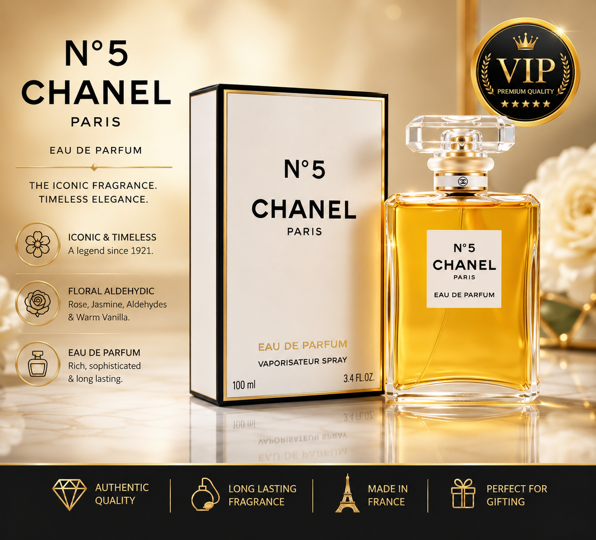 CHANEL N°5 Eau de Parfum Spray 100ml / 3.4 fl oz