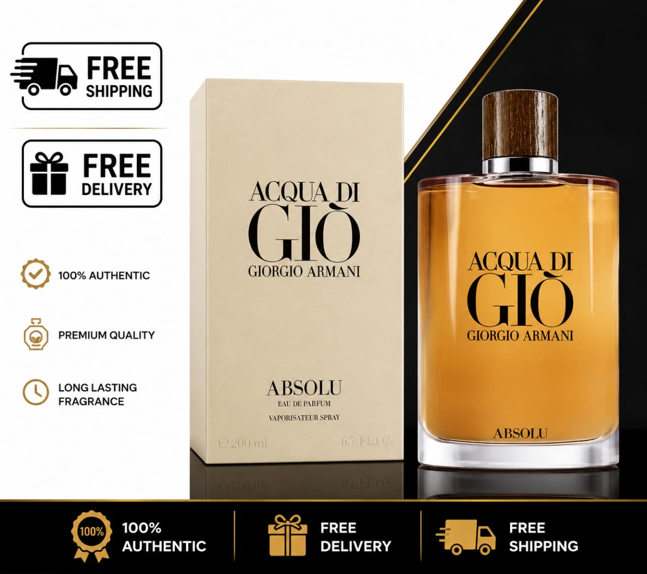 Giorgio Armani Acqua Di Gio Absolu Eau de Parfum Spray for Men 6.7 oz / 200m