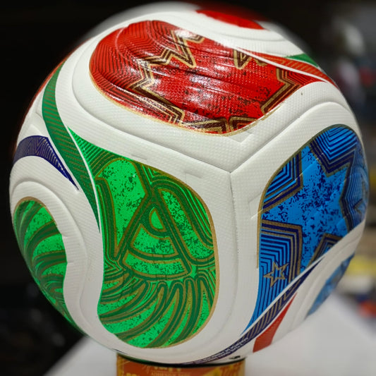 Premium Match Training Football – Colorful Stitched Soccer Ball (White/Multicolor)