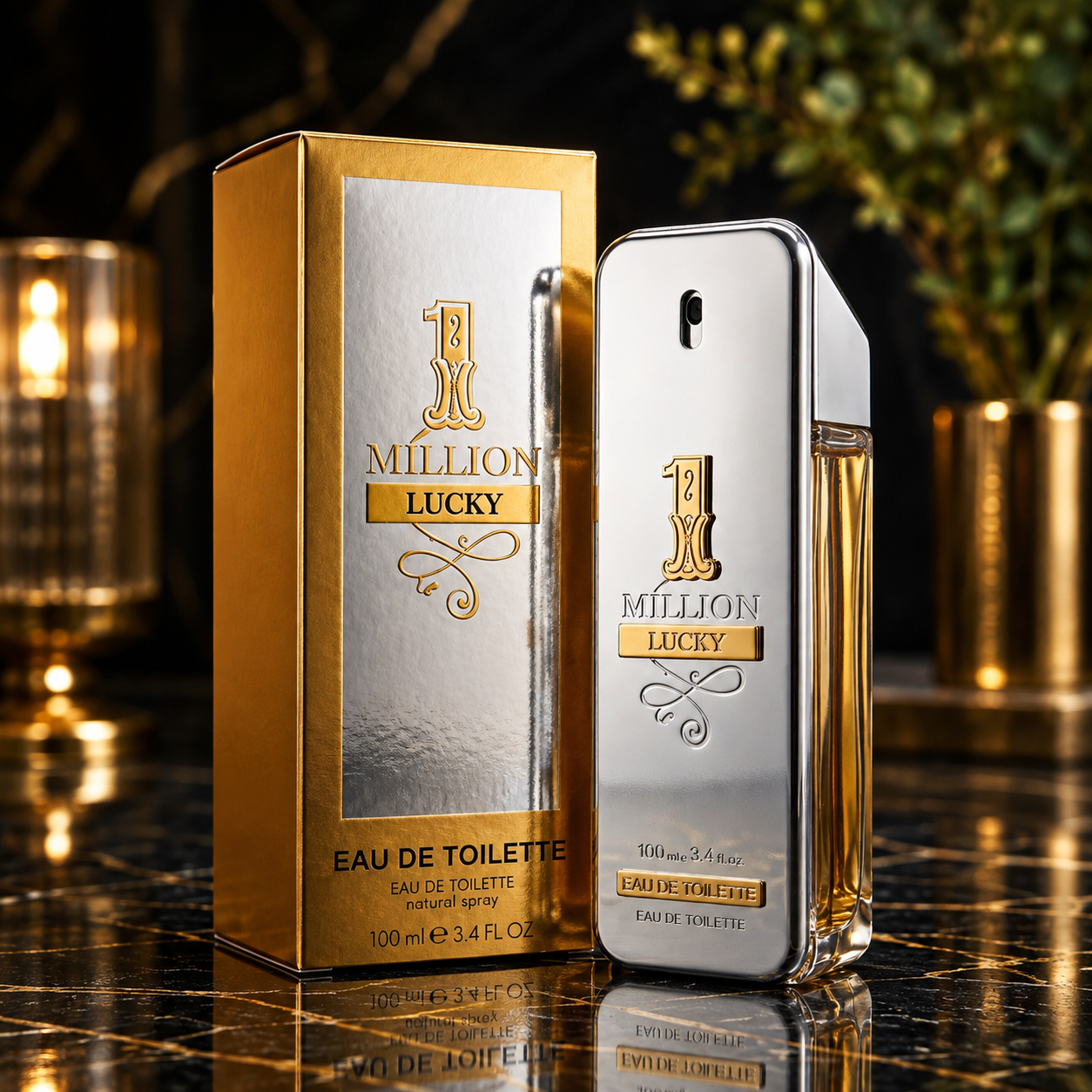 1 Million Lucky Eau de Toilette Spray for Men 3.4 fl oz / 100 ml